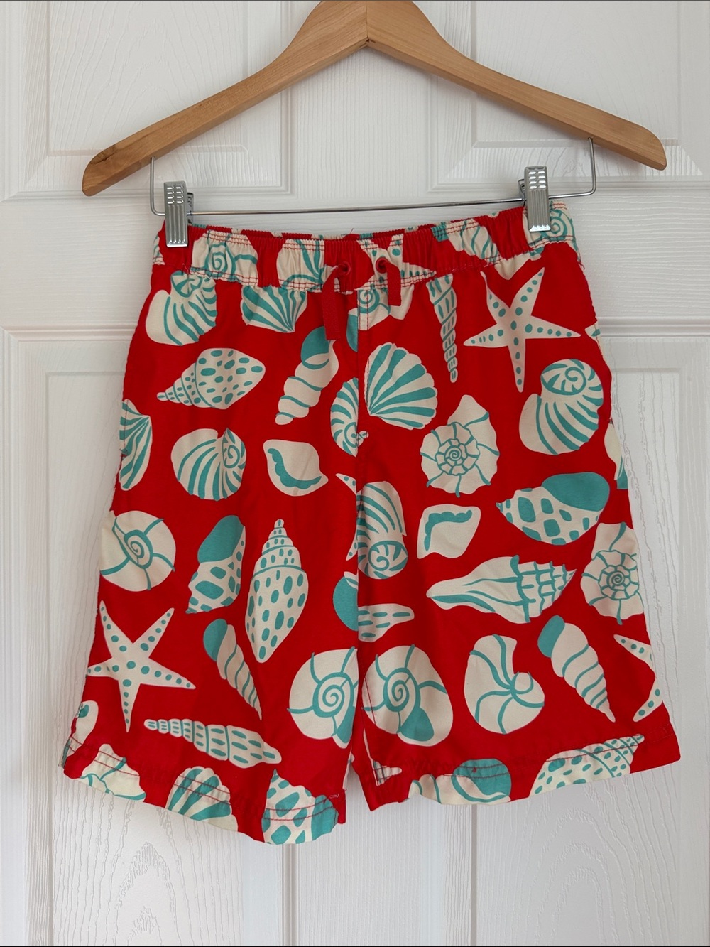 Hanna Andersson Boys Swim Trunks Red Seashell Print Size US 12 (150 cm)